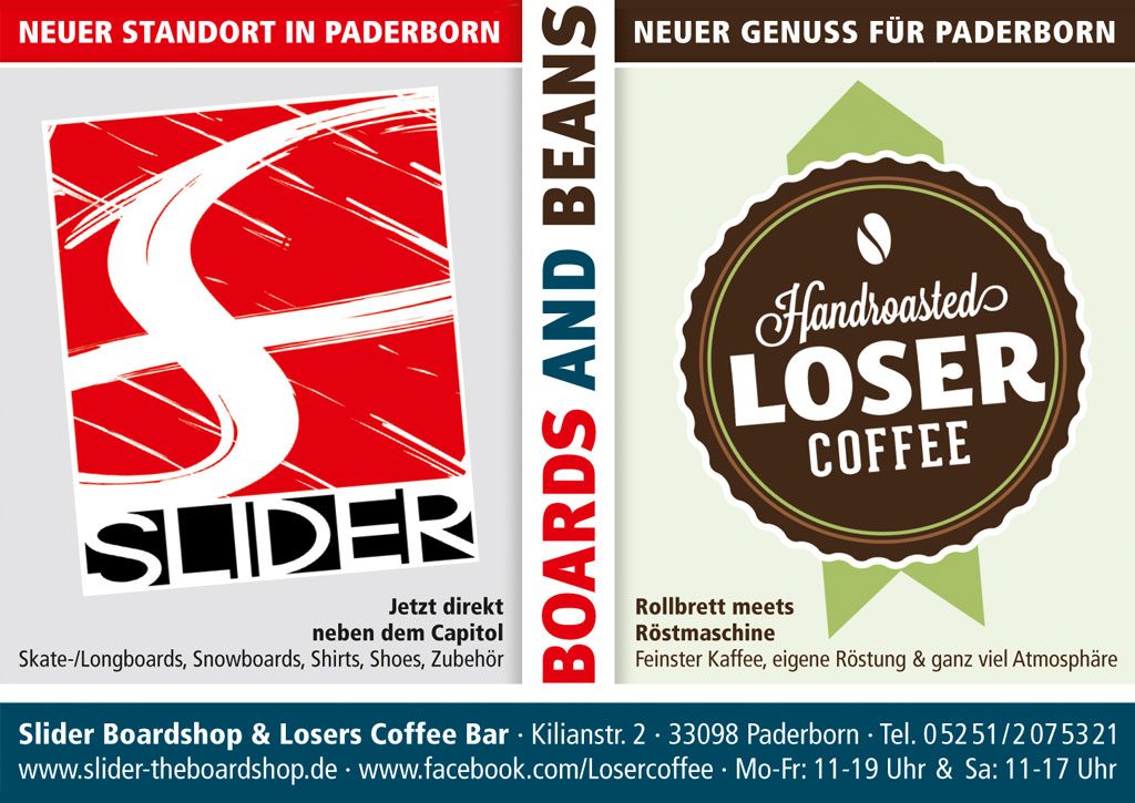 Anzeige Slider Boardshop und Loser Coffee